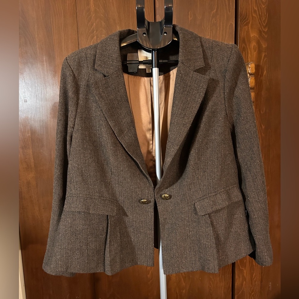 Modcloth NWOT Tweed Blazer with Peplum Detail